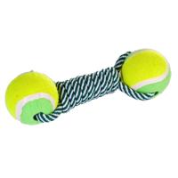 Basic Hondentouw met 2 ballen 22 cm - thumbnail