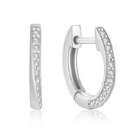 Zilveren Elenza Oorbellen met Zirkonia - Klassieke Dames Sieraden - thumbnail