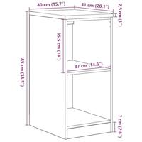Garagekast 40x51x85 cm massief grenenhout gerookt eiken - thumbnail