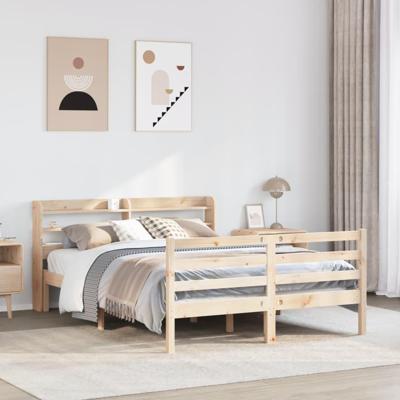 Bedframe met hoofdbord massief grenenhout 120x190 cm