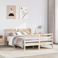 Bedframe met hoofdbord massief grenenhout 120x190 cm - thumbnail