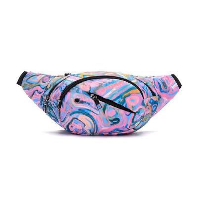 Kleur afdrukken multifunctionele casual zakken Dames outdoor portemonnee taille tas (paars)