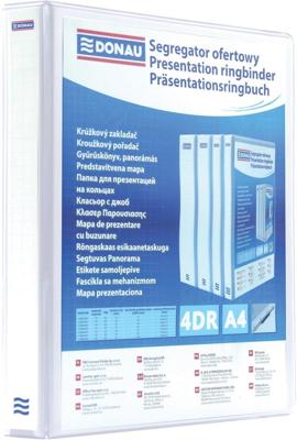 DONAU personaliseerbare ringmap, PP, ft A4, 4 D-ringen van 30 mm, wit DONAU personaliseerbare ringmap, PP, ft A4, 4 D-ringen van 30 mm, wit