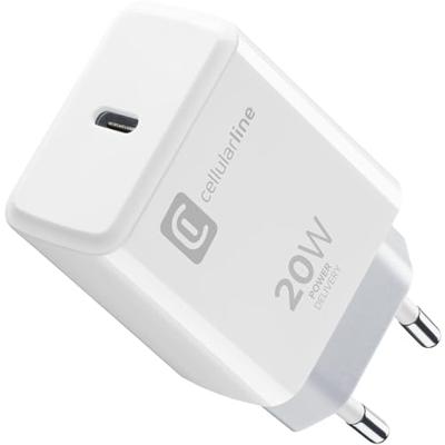 Cellularline ACHIPHUSBCPD20WW USB-oplader 20 W 1x USB-C Wit Snellader