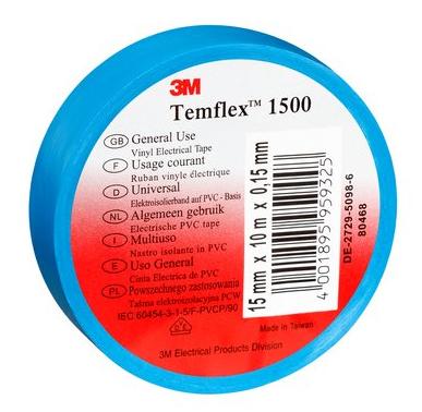 Temflex isolatie tape 15 mm 10 m blauw