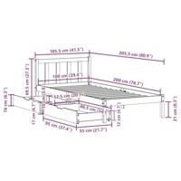 Bedframe zonder matras massief grenenhout 100x200 cm - thumbnail