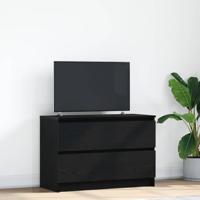 Tv-meubel 80x35x54 cm spaanplaat zwart - thumbnail