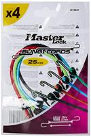 Masterlock Set of 4 mini bungees with metal hook 25cm - 3018EURDAT - thumbnail