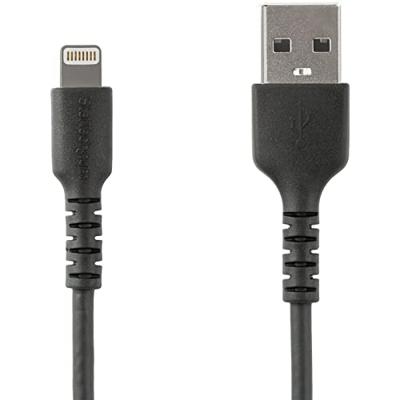 StarTech.com Premium USB-A naar Lightning Kabel 1m Zwart - USB Type A naar Lightning Charge & Sync Oplaadkabel - Verstevigd met Aramide Vezels - Apple MFi Cert. - iPad Air iPhone12 (RUSBLTMM1MB)