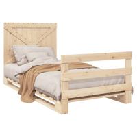 Bedframe met hoofdbord massief grenenhout 100x200 cm - thumbnail