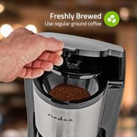 Nedis KACM260EBK Koffiezetapparaat Zilver/Zwart - thumbnail