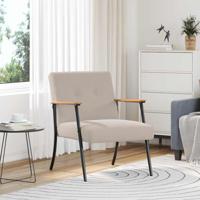 Fauteuil Lichtgrijs 59 x 75 x 78 cm Krullend Wol-achtig Stof - thumbnail