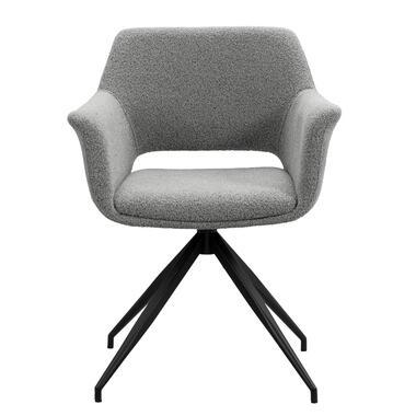 Eetkamerstoel Belle - stof - grijs - Leen Bakker