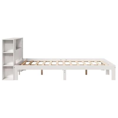 Bed met boekenkast zonder matras grenenhout wit 120x200 cm