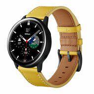 lederen bandje - Geel - Samsung Galaxy Watch 4 Classic - 42mm & 46mm - thumbnail