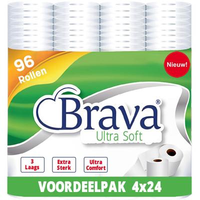 Brava Ultra Soft Toiletpapier - 96 Rollen - 3-Laags Comfort & Absorptie