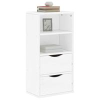 Bijzetkast met lades ODDA 40x24x79 cm massief grenenhout wit - thumbnail