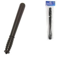 Politie knuppel met piepend geluid zwart 34 cm | 12 stuks - thumbnail