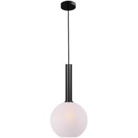 Masterlight Hanglamp Ø 25cmBella 2 Zwart met mat wit glas - 2980-05-06-25 - thumbnail