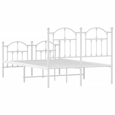Bedframe met hoofd- en voeteneinde metaal wit 120 x 190 cm