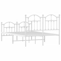 Bedframe met hoofd- en voeteneinde metaal wit 120x200 cm - thumbnail