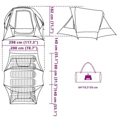 Gezinstent 6-persoons waterdicht groen Gezinstent 6-persoons waterdicht groen