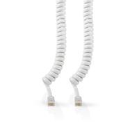 Nedis TCGB90100WT20 Telecomkabel Rj10 Male Rj10 Male 2.00 M Kabel Design: Gekruld Kabeltype: Rj10 Wit - thumbnail