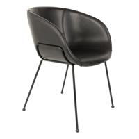 Zuiver Eetkamerstoel 'Feston' PU leer, kleur Zwart - thumbnail