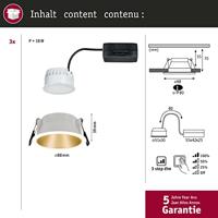Paulmann 93406 Cole Coin Inbouwlamp Set van 3 stuks LED 6.50 W Wit, Goud - thumbnail