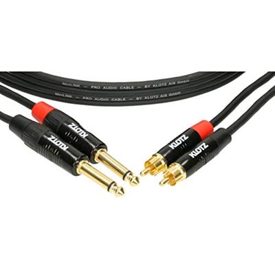 Klotz KT-CJ090 MiniLink Pro stereo twin cable 2x RCA - 2x jack 0..9m Klotz KT-CJ090 MiniLink Pro stereo twin cable 2x RCA - 2x jack 0..9m