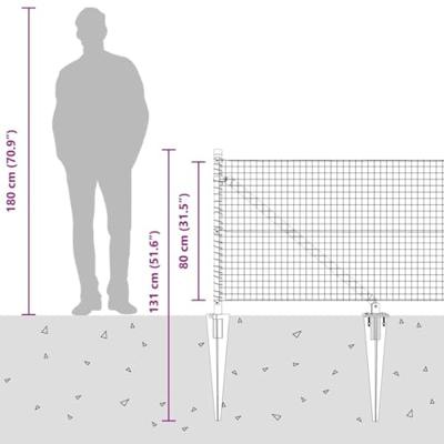 VidaXL Afrasteringspaal grijs 10 x 0,8 m (25 x 25 mm gaas) VidaXL Afrasteringspaal grijs 10 x 0,8 m (25 x 25 mm gaas)