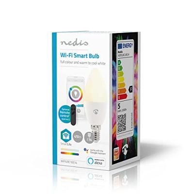 Nedis SmartLife Multicolour Lamp | Wi-Fi | E14 | 470 lm | 4.9 W | 1 stuks - WIFILRC10E14 WIFILRC10E14 Nedis SmartLife Multicolour Lamp | Wi-Fi | E14 | 470 lm | 4.9 W | 1 stuks - WIFILRC10E14 WIFILRC10E14