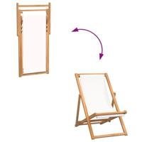 Ligstoel 56x105x96 cm teakhout crme - thumbnail