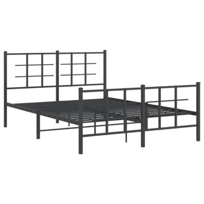 Bedframe met hoofd- en voeteneinde metaal zwart 140x190 cm Bedframe met hoofd- en voeteneinde metaal zwart 140x190 cm