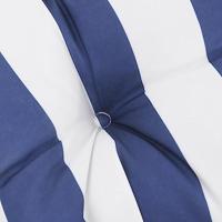Bankkussen gestreept 150x50x7 cm stof wit en blauw - thumbnail