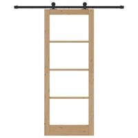 Schuifdeur ORKDAL Bruin 83 x 211 cm Hout en metaal - thumbnail