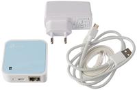 TP-Link TL-WR802N N300 WLAN nano-router (draagbaar, accesspoint, tv-adapter, repeater, router, client, 300 Mbit/s (2,4 GHz), Media, FTP server), blauw/wit - thumbnail