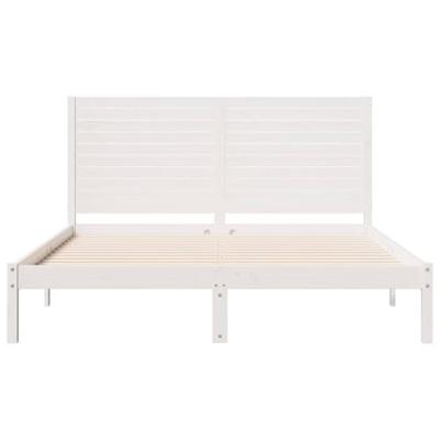 Bedframe extra lang zonder matras massief hout wit 140x220 cm
