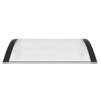 VidaXL Deurluifel 100x75 cm polycarbonaat zwart en transparant - thumbnail