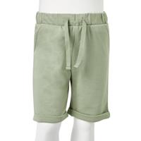 Kindershorts met trekkoord 92 lichtkaki - thumbnail