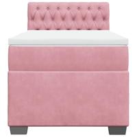 Boxspring met matras fluweel roze 80x200 cm - thumbnail
