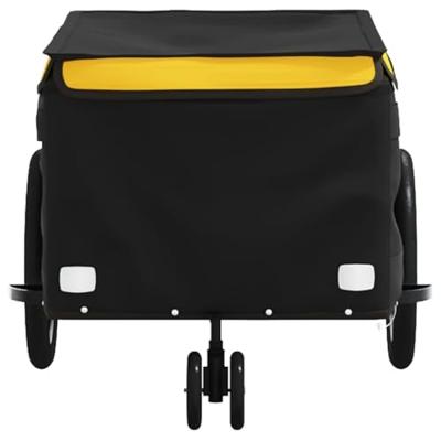 VidaXL Fietstrailer 30 kg ijzer zwart en geel - thumbnail