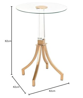 Bijzettafel DKD Home Decor Gouden Metaal Acryl (42 x 42 x 60 cm)