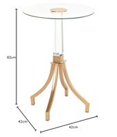 Bijzettafel DKD Home Decor Gouden Metaal Acryl (42 x 42 x 60 cm) - thumbnail