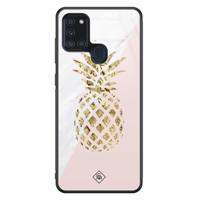 Samsung Galaxy A21s glazen hardcase - Ananas - thumbnail