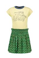 Like Flo Meisjes jurk - Groen bloemen - thumbnail