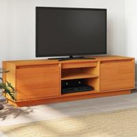 Tv-meubel 140x35x40 cm massief grenenhout wasbruin - thumbnail