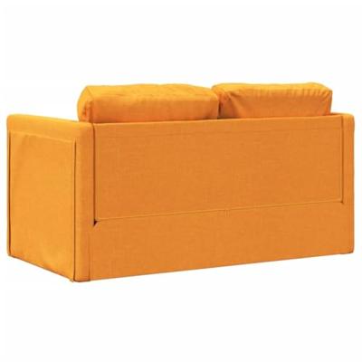 Slaapbank vloermodel 2-in-1 112x174x55 cm stof donkergeel