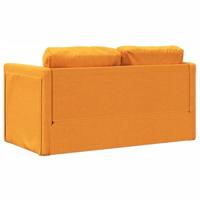 Slaapbank vloermodel 2-in-1 112x174x55 cm stof donkergeel - thumbnail