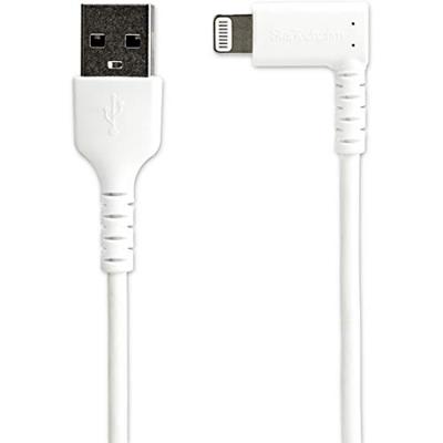 StarTech.com Premium USB-A naar Lightning Kabel 2m Wit - Robuuste 90° haakse USB Type A naar Lightning Charge & Sync Oplaadkabel met Aramide Vezels - Apple MFi Cert. - iPhone (RUSBLTMM2MWR)